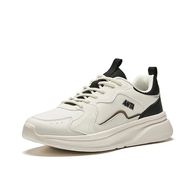 Anta Life Collection Anti Slip Wear Resistant Low Top Casual Shoes Men's White Black-1