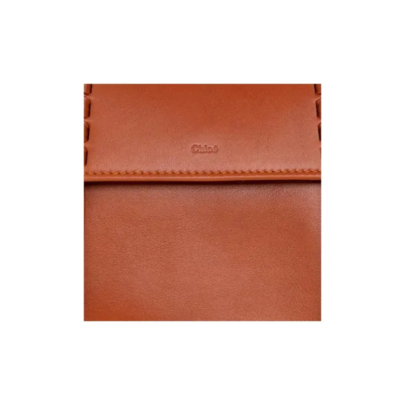 Chloe Cow Leather Cell Phone Pocket Handbag Women's Red Brown-2