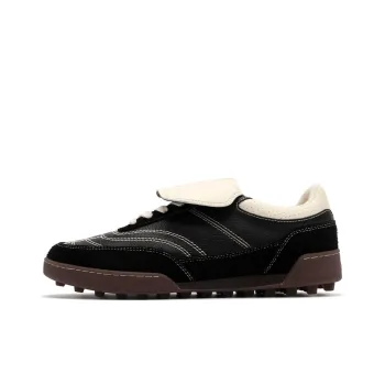 FOOT INDUSTRY Anti Slip Wear Resistant Low Top Soccer Skateboard Shoes Unisex Black/Antique White