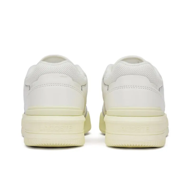 LACOSTE Low Top Skateboard Shoes Women's White Yellow-3