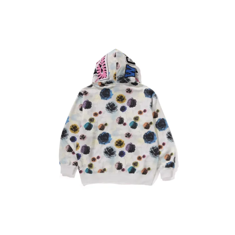 Bape Floral Camo Shark Relaxed Fit Full Zip Hoodie-7