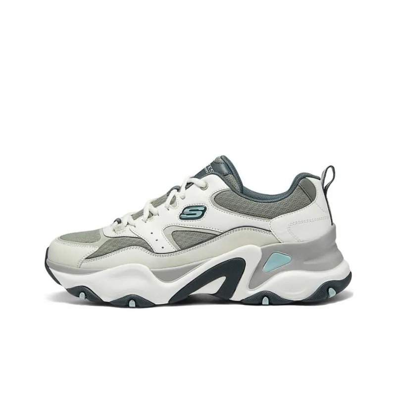 Skechers DLITES Anti Slip Wear Resistant Low Top Chunky Sneakers Men's Gray Green-0