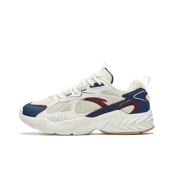 Anta Running Collection Non-slip Wear-resistant Shock Absorption Low-Top Casual Running Shoes Men's White Blue Red