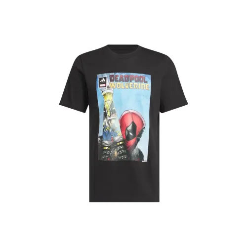 Adidas Deadpool And Wolverine Co-branded Series T-Shirts Men Black