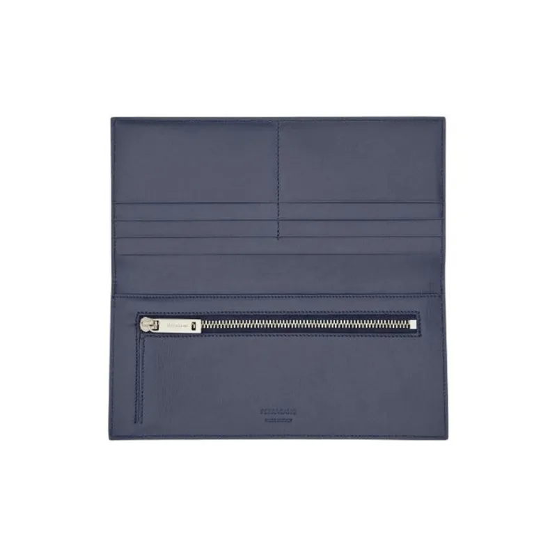 FERRAGAMO Calfskin Wallet Men's Midnight Blue-2