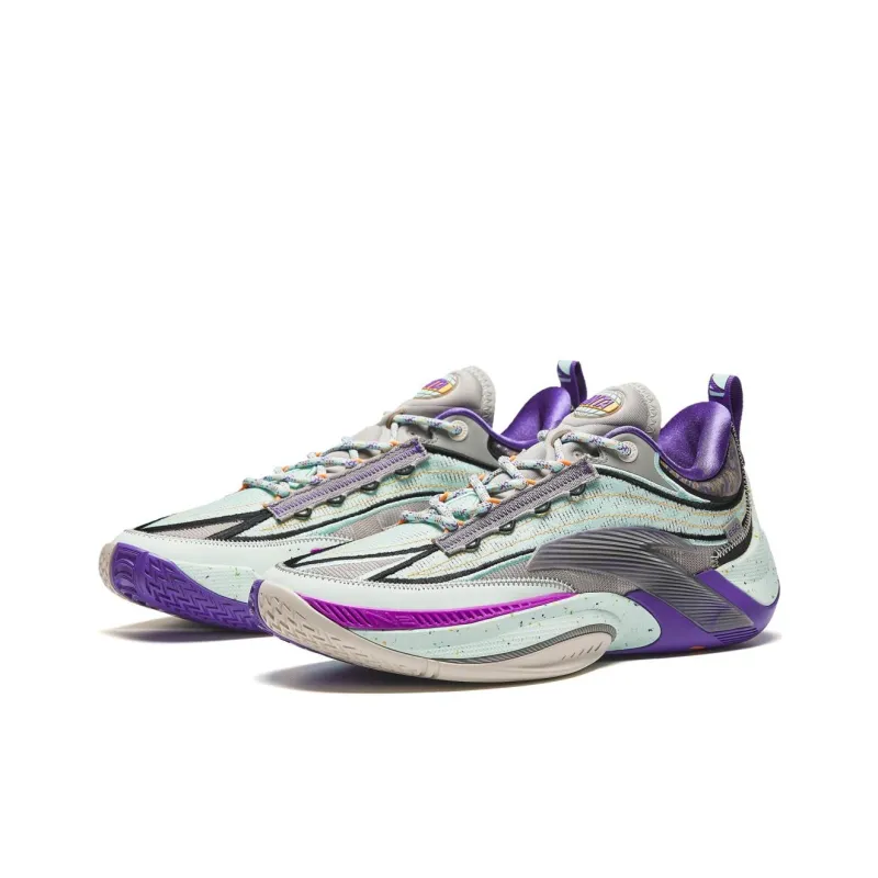 Anta Instant 1 ESG Cushioning Wear-Resistant Low-Top Basketball Shoes Men's Blue Gray Black-2