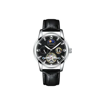GUANQIN GUANQIN GJ16282.PD Automatic Mechanical Movement Genuine Leather Strap Watch Men's Watches Black Dial
