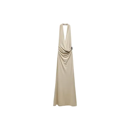 ZARA Slip Dresses Women's Light Khaki