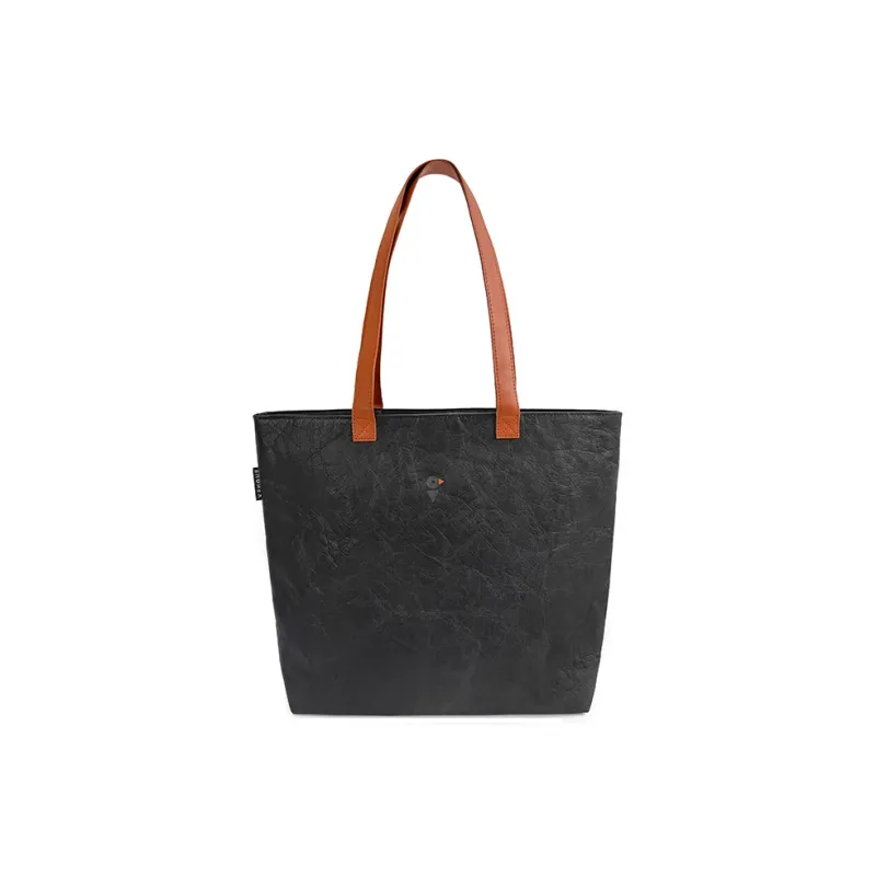 Venque Polyethylene Minimalist Style Tote DuPont Paper Bag Unisex Black-1