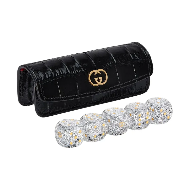 GUCCI Crocodile Leather Storage Bag Unisex Black-1