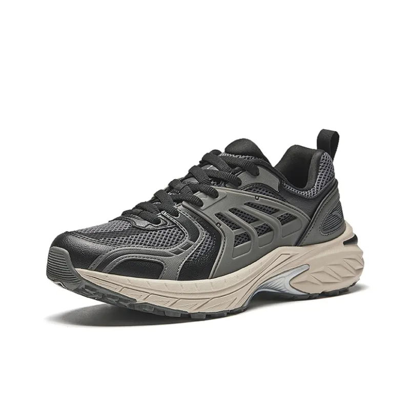 Anta Lightweight Low Top Casual Running Shoes Men's Castle Gray Volcanic Gray Basic Black-1
