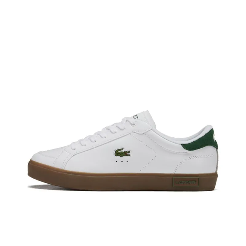 LACOSTE Low Top Skateboard Shoes Men's White Green-0