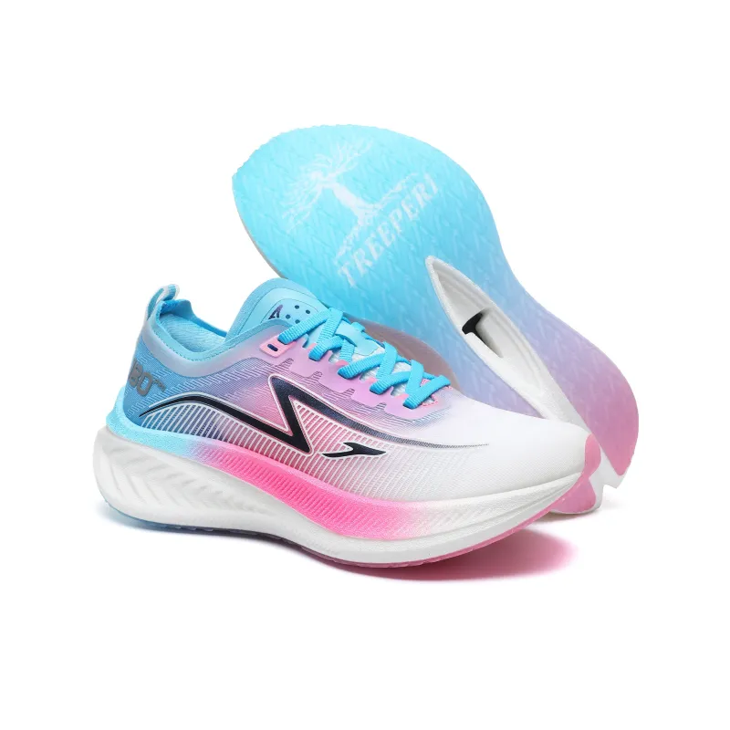TREEPERI Running Shoes Unisex Low Top Pink/Blue/White-3