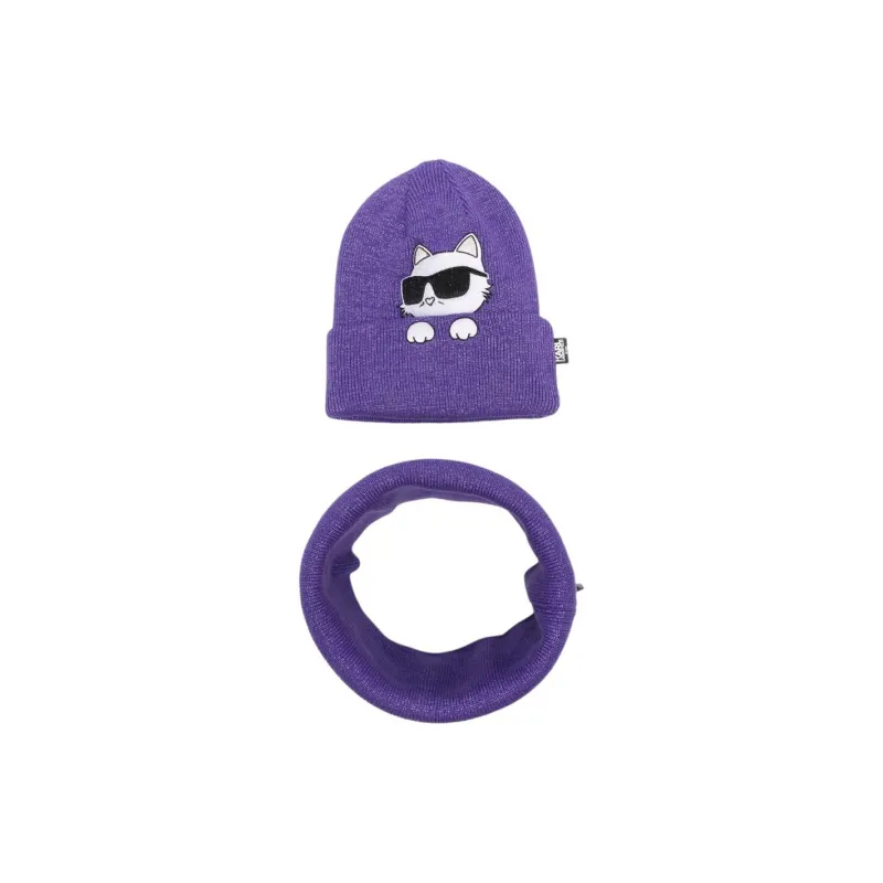 Karl Lagerfeld Kids Choupette Beanie And Cowl Set-0