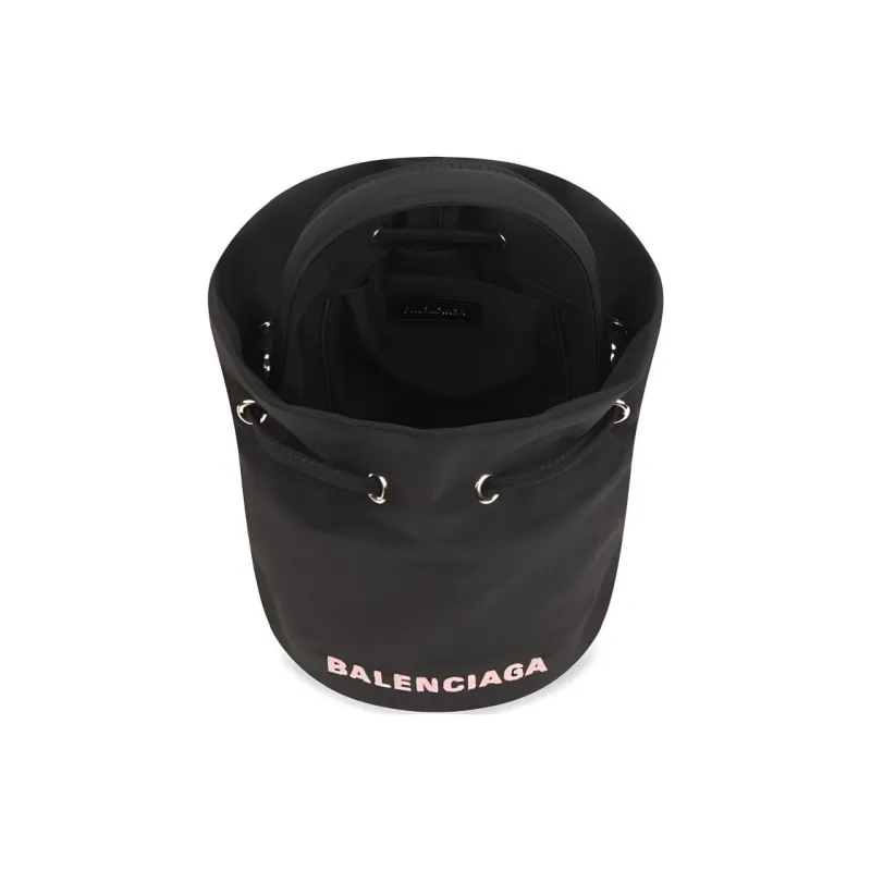 Balenciaga WHEEL Nylon Bucket Bag, Handbag, Shoulder Bag, Crossbody Bag Small Size Women's Black-4