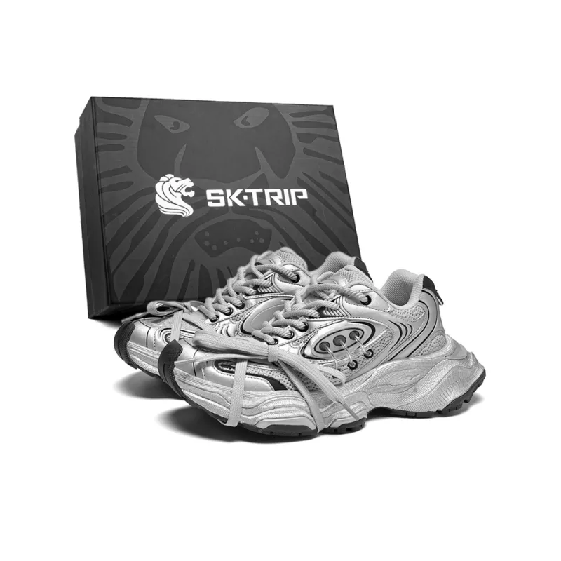 SK.TRIP Chunky Sneakers Unisex Low Top Linen Beige Regular/Space Silver Regular/Linen Beige Lace Up 1.0/Space Silver Lace Up 1.0/Linen Beige Lace Up 2.0/Space Silver Lace Up 2.0-0