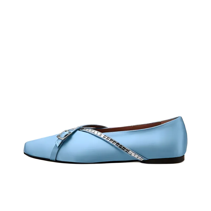 D'ACCORI Cara Ballet Flats Casual Single Shoes Women's Blue-0