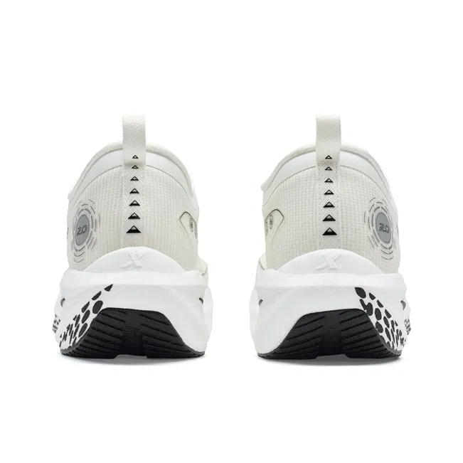 XTEP One piece Molded 2nd Generation Cushioning Wear Resistant Low Top Running Shoes Men's Canvas White/Black-3