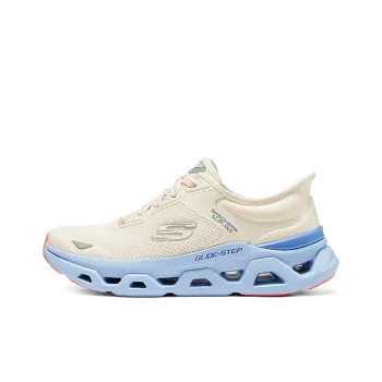 Skechers Glide Step Anti Slip Wear Resistant Low Top Casual Shoes Women's Beige Blue