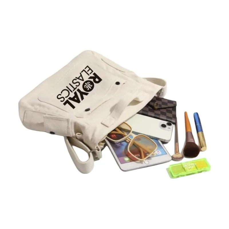 ROYAL ELASTICS Canvas Canvas Bag Shoulder Bags Regular Unisex Black/White-3