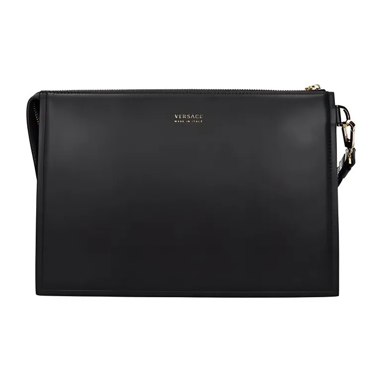 VERSACE Cow Leather Coin Purse, Clutch Men's Black-1