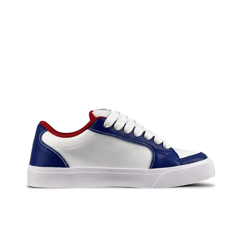 LuzaoT SUPER DRAG Stars Shoes Anti Slip Wear Resistant Low Top Skateboard Shoes Unisex White Blue Red-1