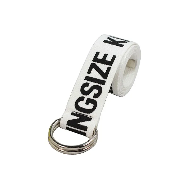 Mulinsen Korean Style Print Double Ring Buckle Fabric Belt Unisex Width  3.8CM-3