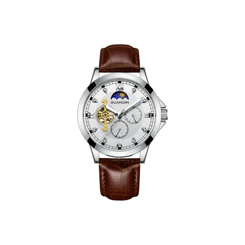 GUANQIN GUANQIN GJ16287.PD Automatic Mechanical Movement Genuine Leather Strap Watch Men's Watches Black Dial-3