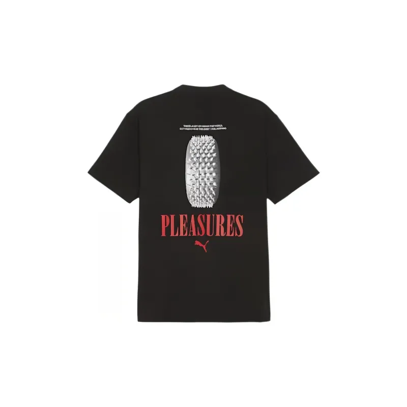 PUMA x PLEASURES Collaboration Graphic Tee T Shirt Men's Black-1