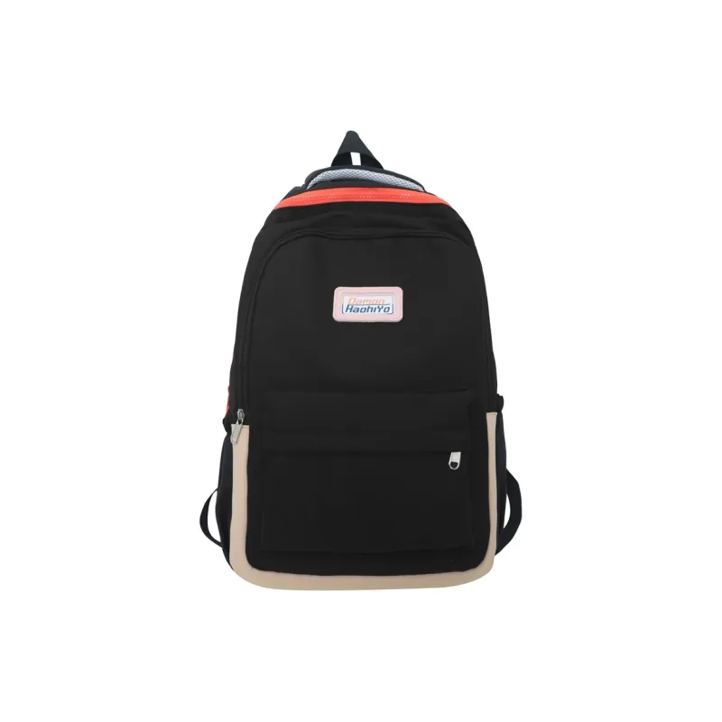 Travel Nylon Backpack Regular Women's Black/White/Yellow/Purple-0