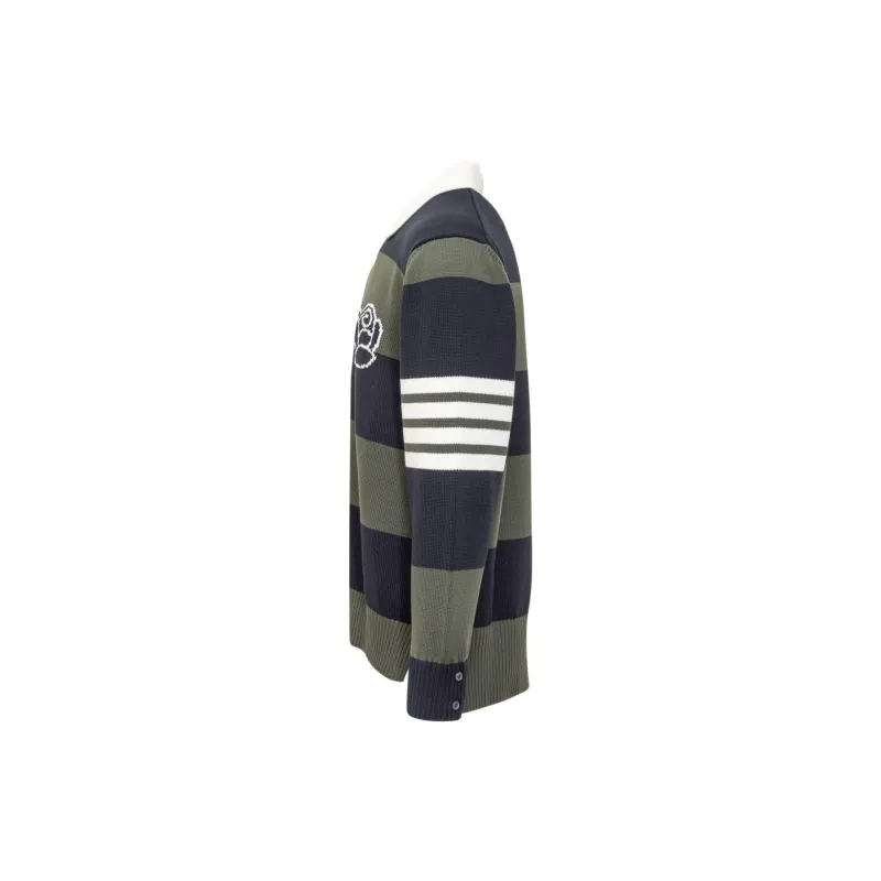THOM BROWNE 4 Bar Rose Striped Polo Jumper-2