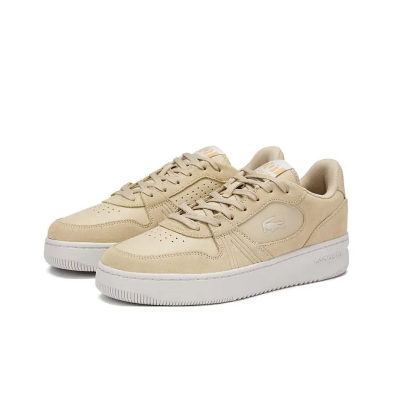 LACOSTE Anti Slip Wear Resistant Low Top Skateboard Shoes Men's Natural/Ecru-2