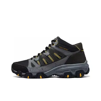 Skechers OUTDOOR MENS Supportive And Elastic Mid Top Hiking Shoes Men's Dark Gray Yellow