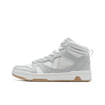 XTEP MAXX LITE Wear-Resistant High-Top Skateboard Shoes Women's Sail White/Moonstone Gray