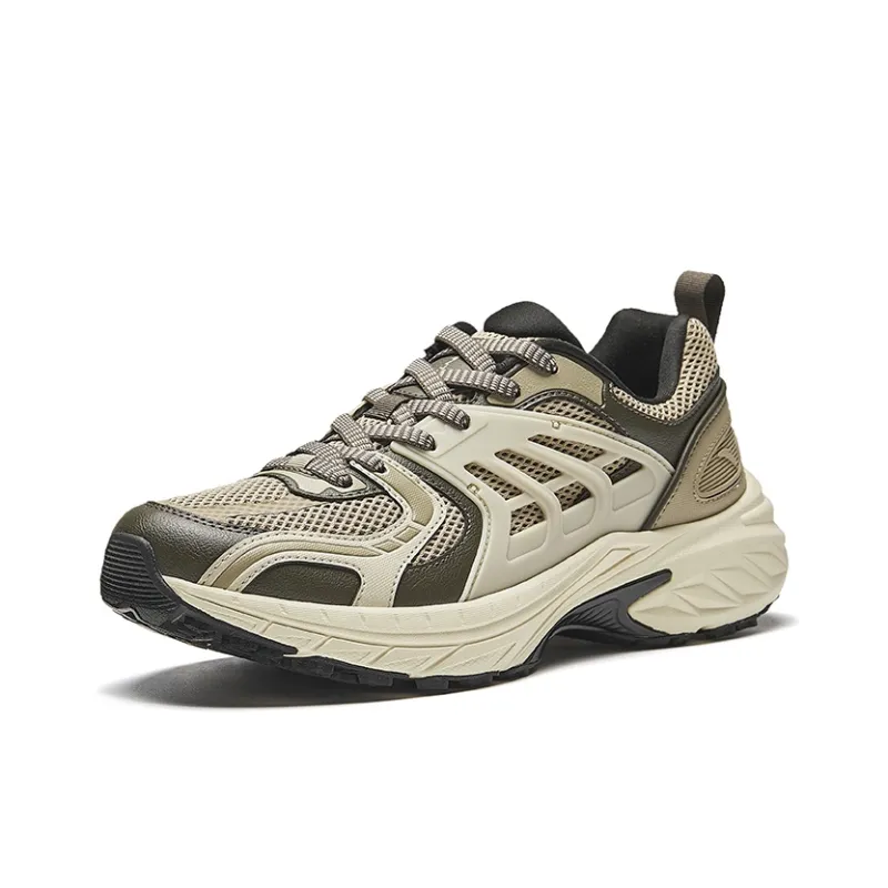 Anta Lightweight Low-Top Casual Running Shoes Men's Beige Brown-1