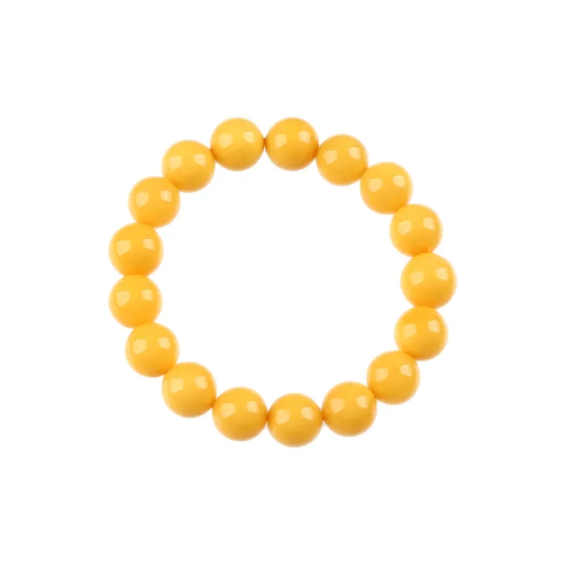 Oushuo Jewelry Wealth Flower Oil Yellow Beeswax Amber Fine Jade Bracelet For Collectors Birthday Gift Set Unisex-3