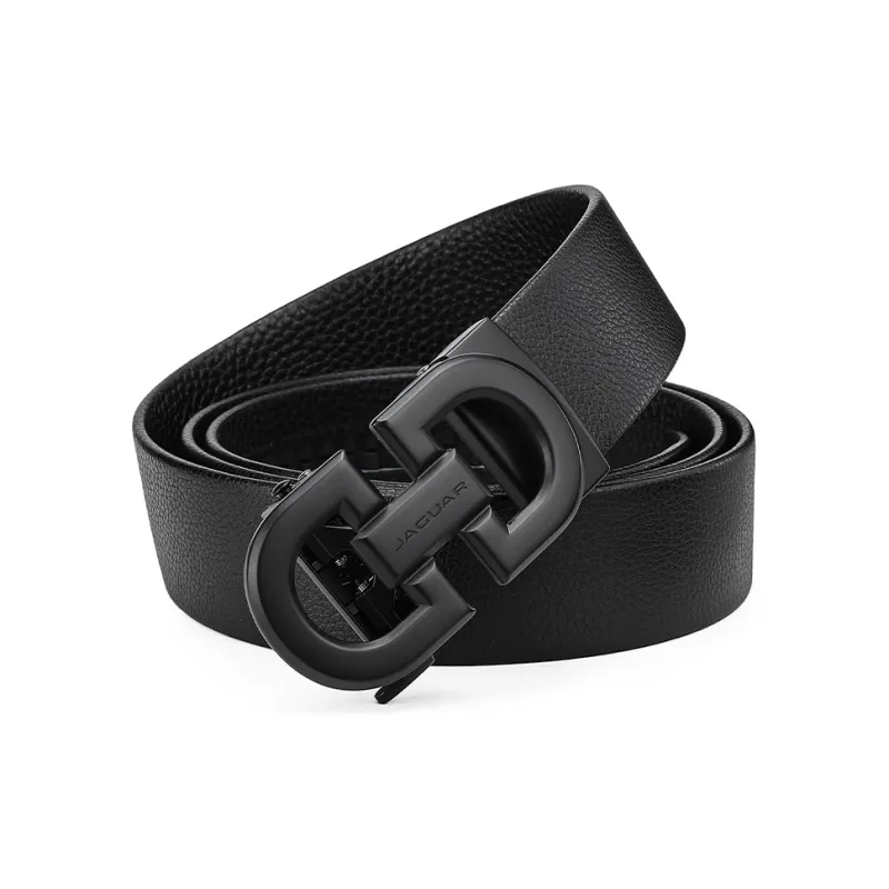 JAGUAR Advanced Cut Out Automatic Buckle For Everyday Work Cow Leather Leather Belts Men's Black Width  3.5cm-4