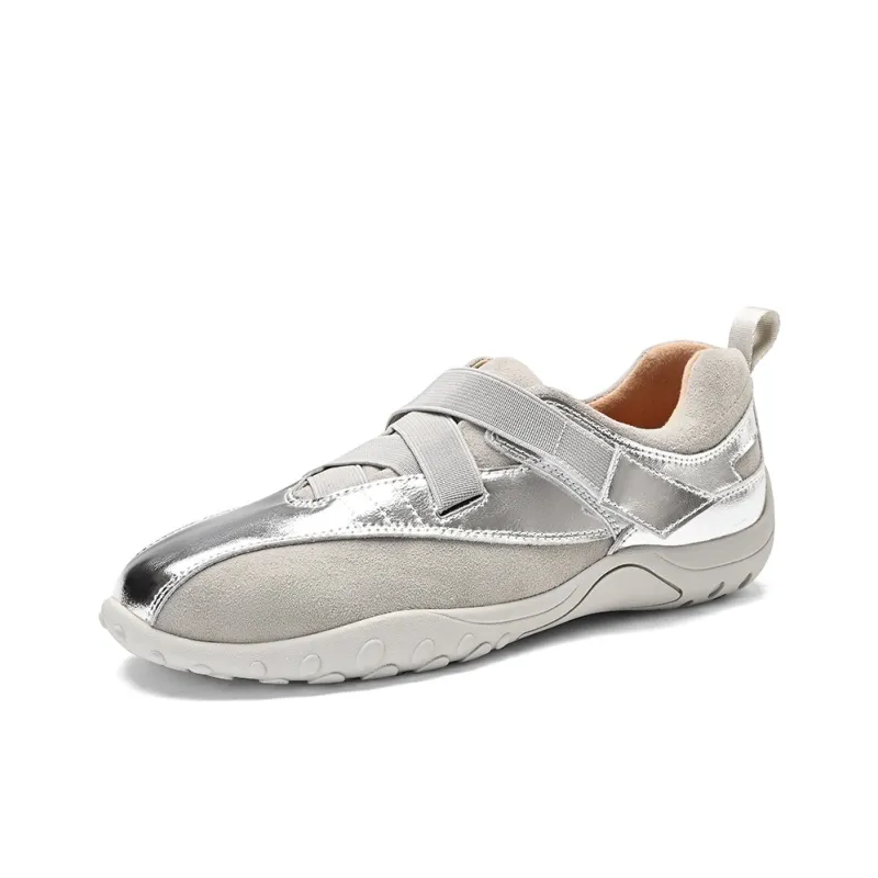 BOSSSUNWEN Low Top Casual Shoes Women's Silver-1