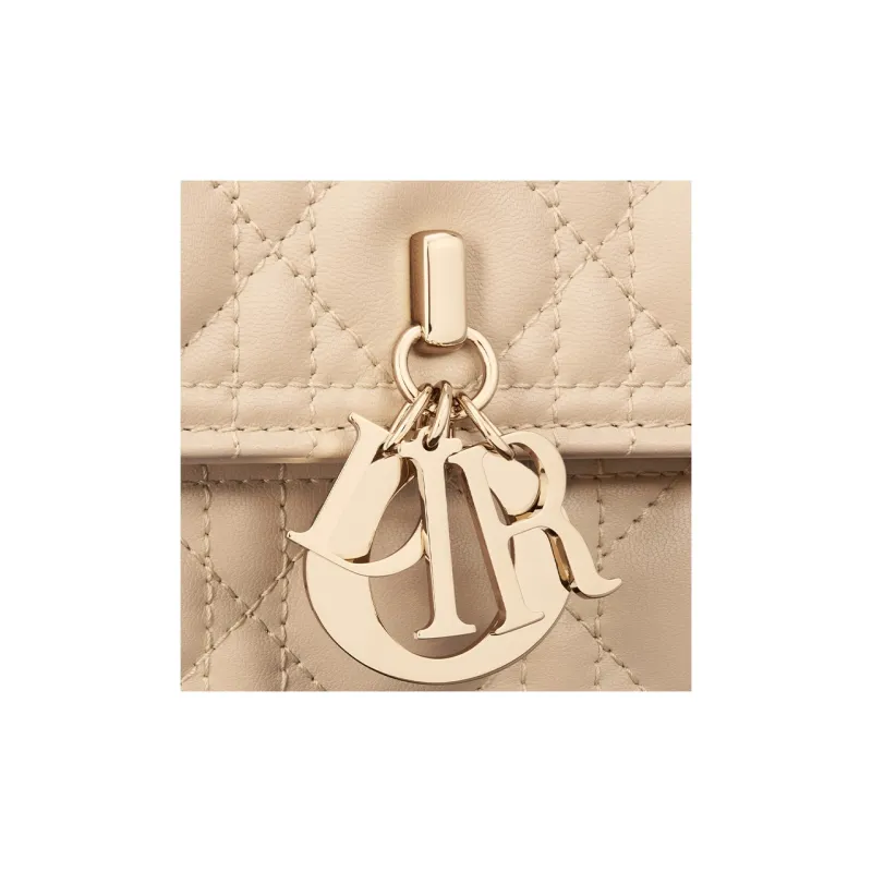 DIOR Miss Dior Lambskin Shoulder Bag Crossbody Bag Handbag Regular Women's Pink Beige-5