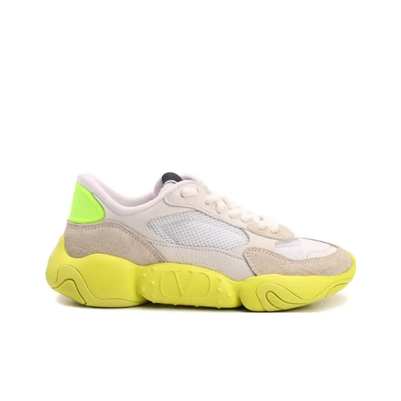 Valentino Bubbleback Shock Absorbers Low Top Casual Shoes Women's White Yellow-1