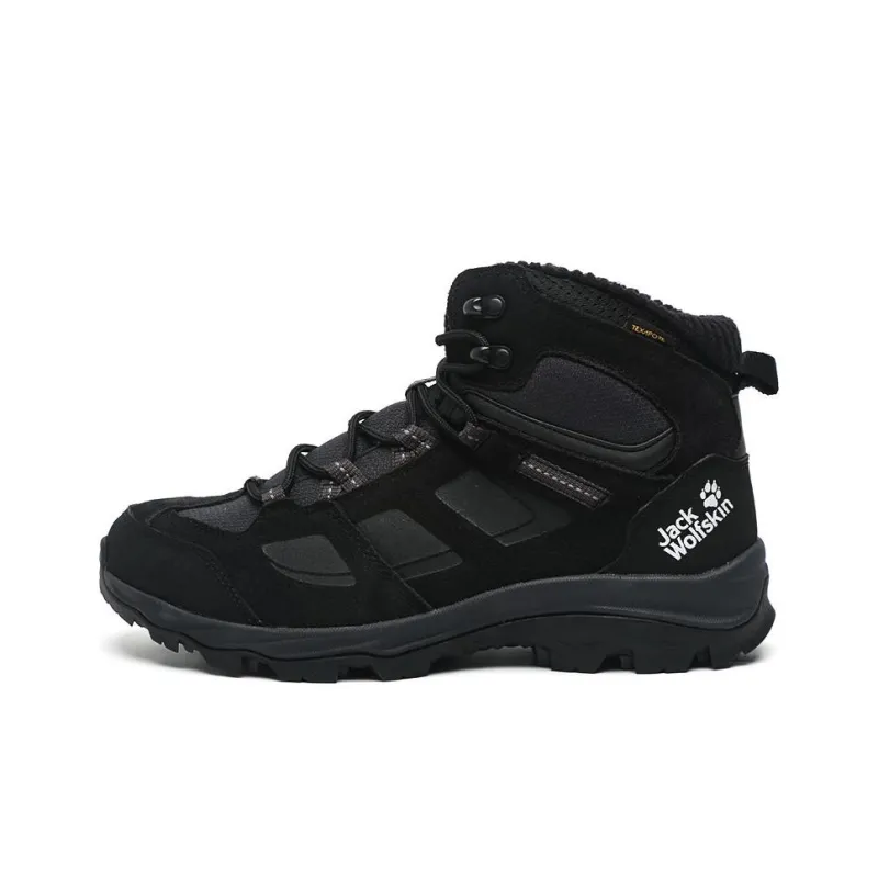 Jack Wolfskin Anti Slip Wear Resistant Mid Top Hiking Shoes Men's Black-0