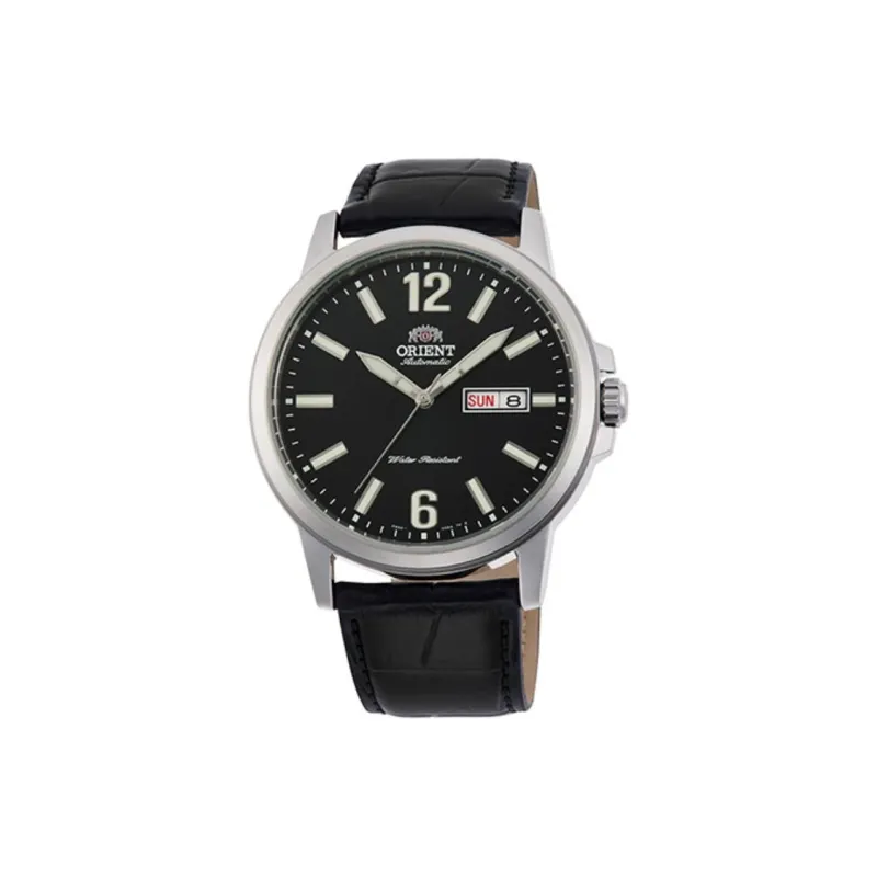 ORIENT Automatic/Manual Mechanical Movement Leather Strap Watch Men's Watches Black Dial-0