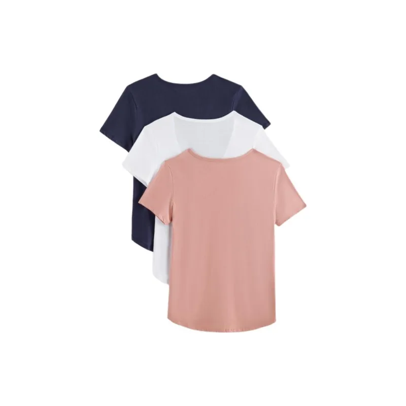 Abercrombie＆Fitch Drop Shoulder Sleeve T Shirt Women's 3 Pack Multicolor Scheme-1