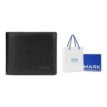 FAIRWHALE Top Grain Cow Leather Zero Wallet Unisex Black/Brown