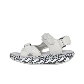 MBT Beach Sandals Women's White Black Texture