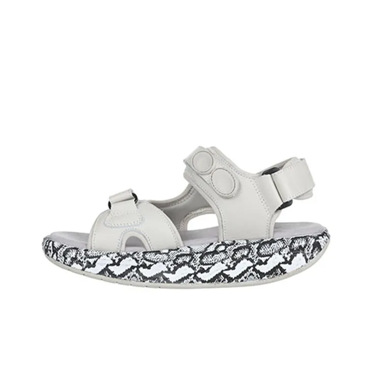 MBT Beach Sandals Women's White Black Texture-0