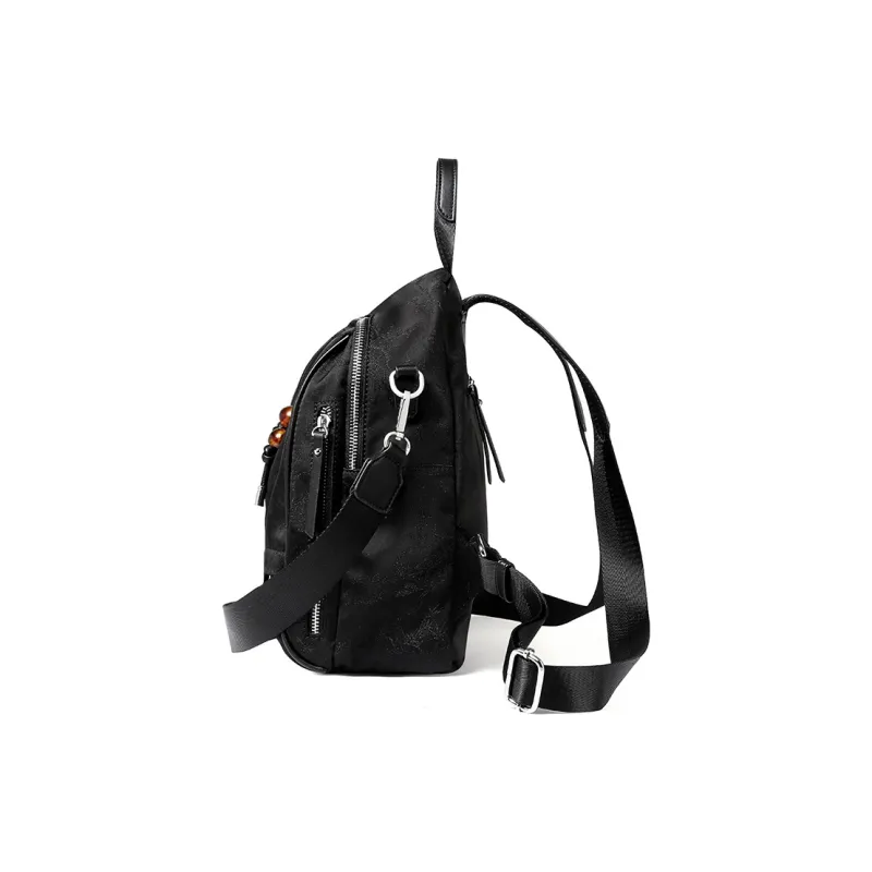 TUCANO Fabric With PU Leather University Student Everyday Backpack Tubas Women's Silver/Black-8