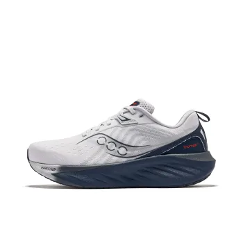 Saucony TRIUMPH 22 Slip-Resistant Breathable Low-Top Running Shoes Men's White Deep Blue Width: 3CM