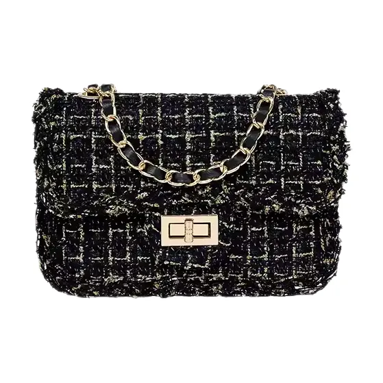 Carksky Fabric Shoulder Bag Crossbody Bag Women's White/Black-0