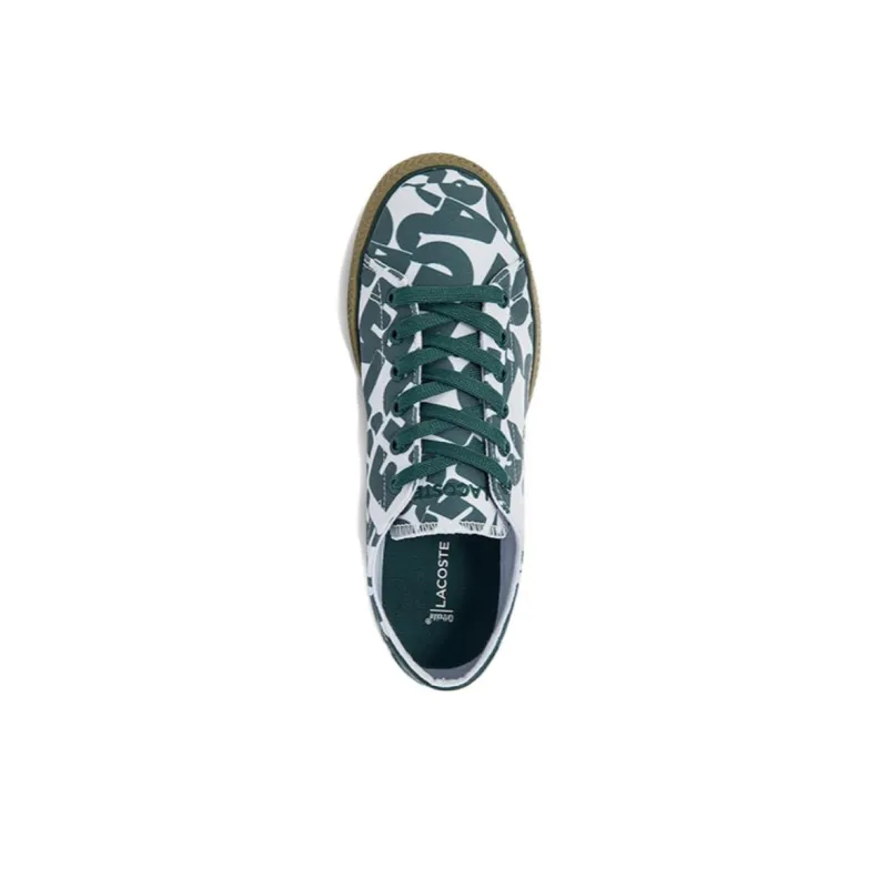 LACOSTE Low Top Skateboard Shoes Women's White Green-2
